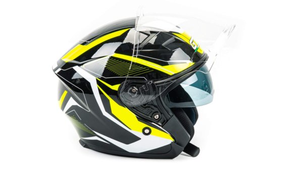 Шлем мото открытый GTX 278 #2 (S) BLACK/FLUO YELLOW WHITE (2 визора)